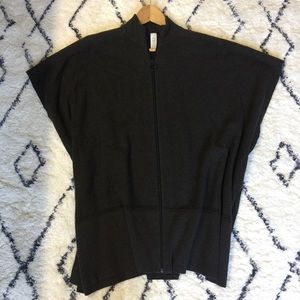 Lululemon Zip Up Shawl Sweater Poncho Charcoal